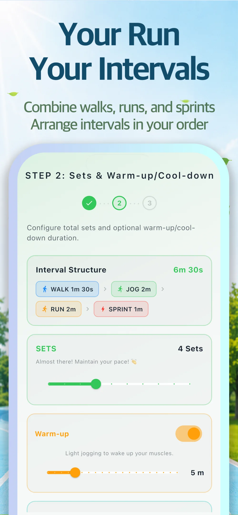 Custom interval plan builder
